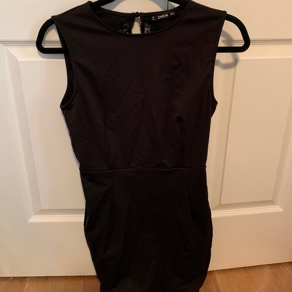 Black Mini Dress with Open Back